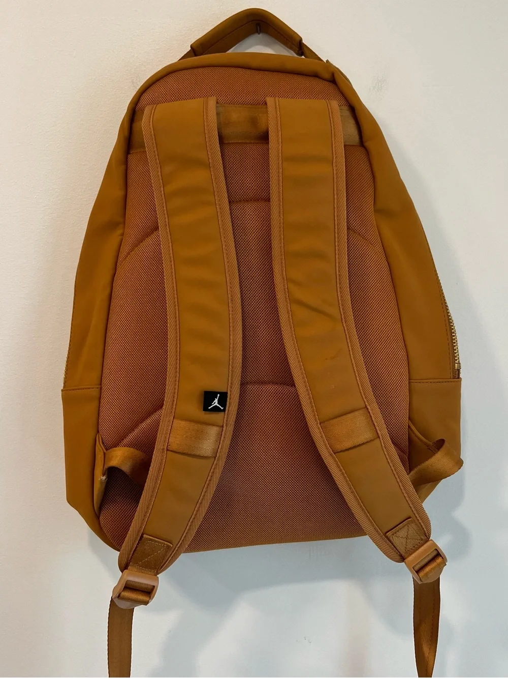 Nike Air Jordan Collaborator Nubuck Backpack School Bag Tan with Gold Hardware